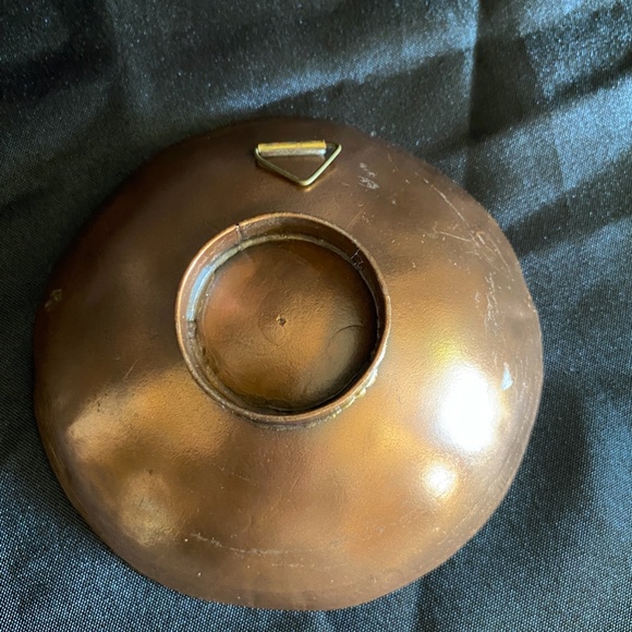 Handmade Artisan Craft 6" Copper and Enamel Bowl Wall Decor - Picture 3 of 7